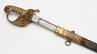 A Victorian Royal Naval  Officer dress sword by Ramsey, Davenport:,