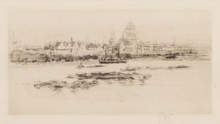 William Wallcot [1874-1943]
The Thames:-
etching, signed in pencil
sight size 11.5 x 19cm.