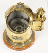 A 19th century brass binnacle by Reynolds & Son, London:,