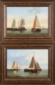 * Robert Moore [1905-1963]- 
Dutch coastal views:
a pair, both signed
oils on board
26 x 39cm.