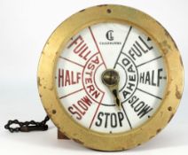 A bulkhead engine room telegraph by Chadburn's, London:,