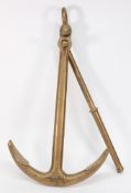 A bronze Kedge-Admiralty type non-magnetic anchor:, serial number 2040 99 581 2764, 64cm long.