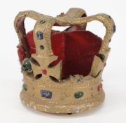 An Admiralty pattern crown:, painted in colours on a gold ground, 18cm high , 20cm diameter.