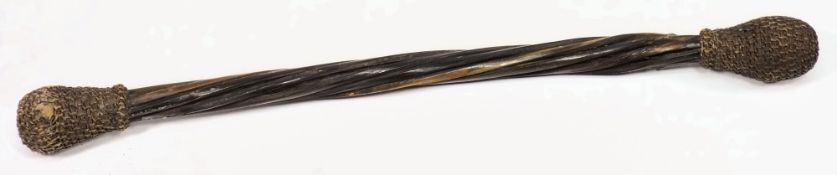 A  19th century baleen and lead weighted cosh or starter:,
