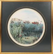 After Mark Deaman- 
'Divers':
limited edition print, no 322/950, 
signed in pencil
22cm diameter.