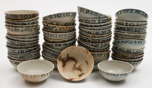 Tek Sing Cargo - sixty Chinese porcelain bowls: of circular form painted on the exterior with a