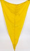 A yellow cotton lifeboat flag reputedly given to Minnie Clark of SS City of Cairo together with
