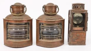 A pair of Seahorse ship's lamps,