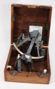 An Admiralty issue 8 inch radius vernier sextant by Hughes & Son London from HMS Lancaster:,