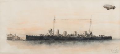 Able Seaman Engleman-
HMS Broke, Dover 1915:-
signed dated 1915
watercolour,