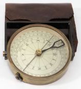 A four inch brass sighting compass by A G Thornton, Manchester:,