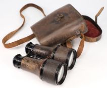 A pair of early 20th century binoculars with revolving lens selector, 'Marine',