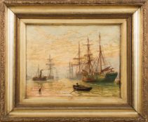 * * Hemy [19/20th century]- 
Shipping in a harbour,