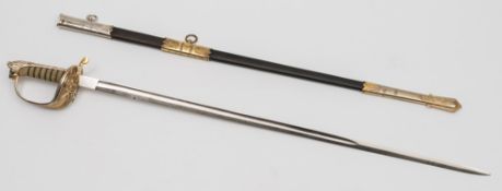 An Elizabeth II Royal Naval dress sword by Starkey Ltd:,