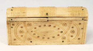 An early 19th Century Prisoner of War bone snuff box in the form of a book:,