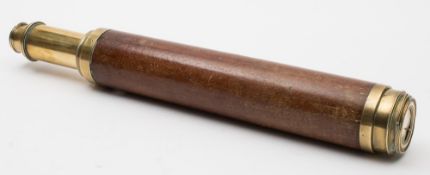 A 19th century mahogany and brass two draw 'Day or Night' telescope by Harris and Son, London:,