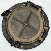 A large porthole of phosphor bronze  from the Royal Sovereign-class battleship HMS Hood,