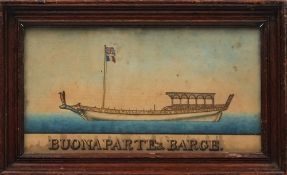 Of Napoleonic Interest - An early 19th century watercolour 'Buonaparte's barge' (sic):, unsigned,