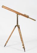 A 19th century mahogany and brass telescope by Dolland,London:,