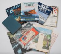 A small collection of liner ephemera, Cunard, P&O etc, together with a group of related books:.