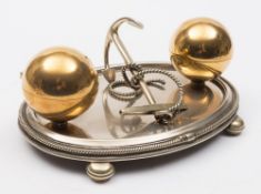 An early 20th century silver plated maritime themed desk stand:,