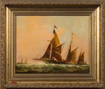 English School-
The Trawler Fleet:-
indistinctly signed 
oil on board
19 x 24cm.