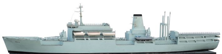 A 1/50th scale copper waterline model of the Royal Navy Ness Class Stores support ship  RFA