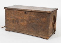 A 19th century teak seaman's chest:, of typical form,
