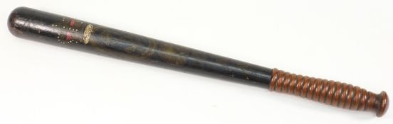 A 19th century Naval dockyard truncheon:, the body decorated with star,