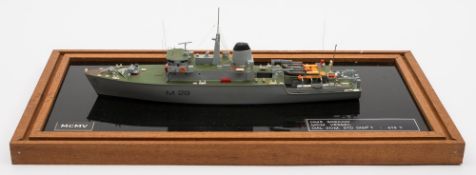 A boardroom model of the Hunt Class Mine Countermeasure vessel HMS Brecon (M29):,