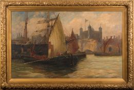 Robert Henry Smith [19/20th Century]-
An Old Tea Clipper arriving in The Thames:-
signed bottom