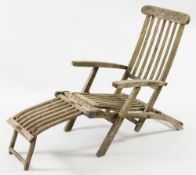 A teak folding First Class steamer chair from the RMS Queen Elizabeth:,