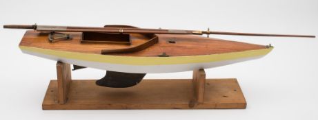 A model pond yacht on stand:,