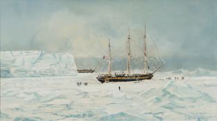 * John Hamilton [1919-1993]- 
Count D'Urville's two ships Astrolabe and Zellee,