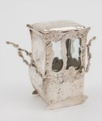 A continental silver sedan chair inkwell stand,