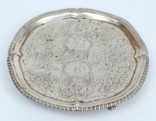 A George III silver salver, maker 'IC', London 1770:,