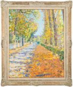 * Pierre Bittar [b.1934]-
Avenue a Croissy, Automne:-
signed bottom right
oil on canvas
99 x 80cm.