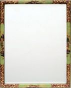 A chinoiserie red and green lacquer and gilt decorated rectangular mirror:,