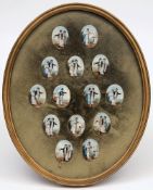 A group of fourteen late Regency period miniatures: depicting young lovers,