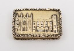 A William IV silver gilt vinaigrette, maker Taylor & Perry, Birmingham,