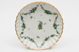 A Richard Champion (Bristol) dish: of circular fluted form,