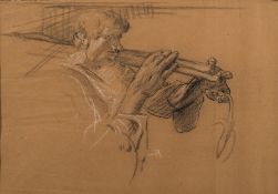 * Frank Brangwyn [1867-1956]-
Labourer:-
signed with a monogram bottom centre
charcoal and chalk