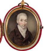 Circle of George Chinnery [1774-1852]- 
Miniature portrait of Sir William Pennyman Bart,