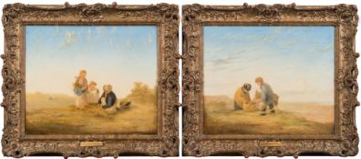 William Collins [1788-1847]-
'The Young Harvesters';
'A rest in the dunes':-
a pair,