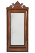 A 19th Century walnut and ebonised pier mirror:,