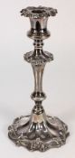 A Victorian silver candlestick, maker Henry Wilkinson & Co, Sheffield, 1839: crested,