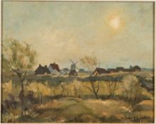 * Maurice Den Donker [Belgian, 20th Century]-
Le Moulin , Croxyde:-
signed,