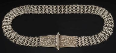 An Indian silver, tribal chain mail belt:, approximately 5.73oz.