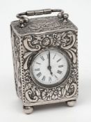 A Victorian silver cased travelling timepiece, maker Lawrence Emanuel, Birmingham,
