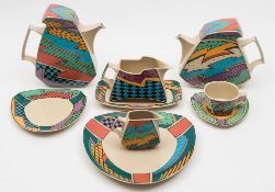 A Rosenthal Studio-Line tea service: in the Flash One pattern designed by Dorothy Hafner and